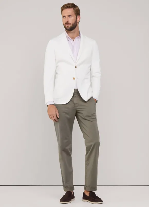 linen cotton blazer with patch pockets