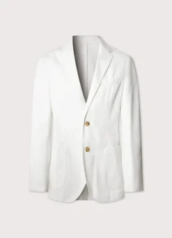 linen cotton blazer with patch pockets