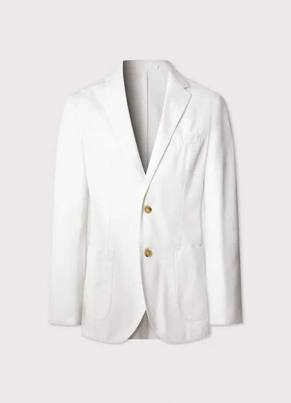 linen cotton blazer with patch pockets
