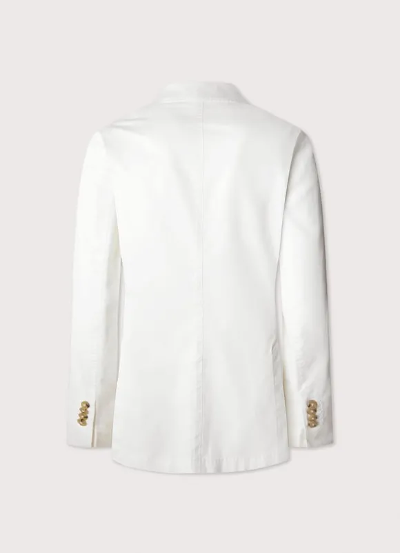 linen cotton blazer with patch pockets
