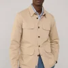 linen cotton cargo overshirt