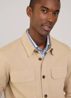 linen cotton cargo overshirt