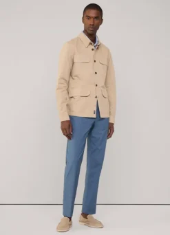linen cotton cargo overshirt