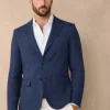 pinstripe linen blazer