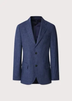 pinstripe linen blazer