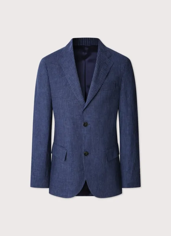 pinstripe linen blazer