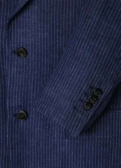 pinstripe linen blazer