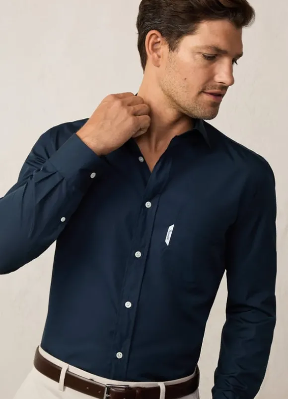 regular fit 120 thread count poplin shirt