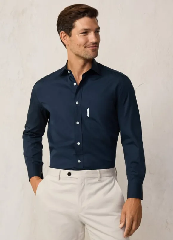 regular fit 120 thread count poplin shirt
