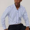 regular fit awning striped poplin shirt
