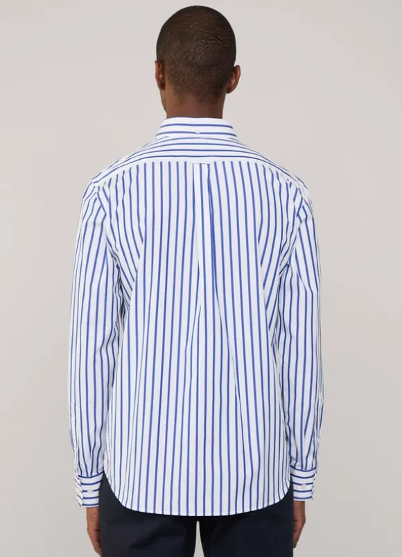 regular fit awning striped poplin shirt