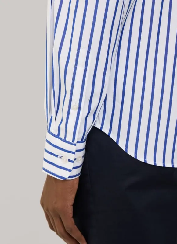 regular fit awning striped poplin shirt