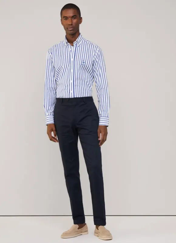 regular fit awning striped poplin shirt