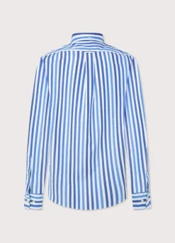 regular fit awning striped poplin shirt