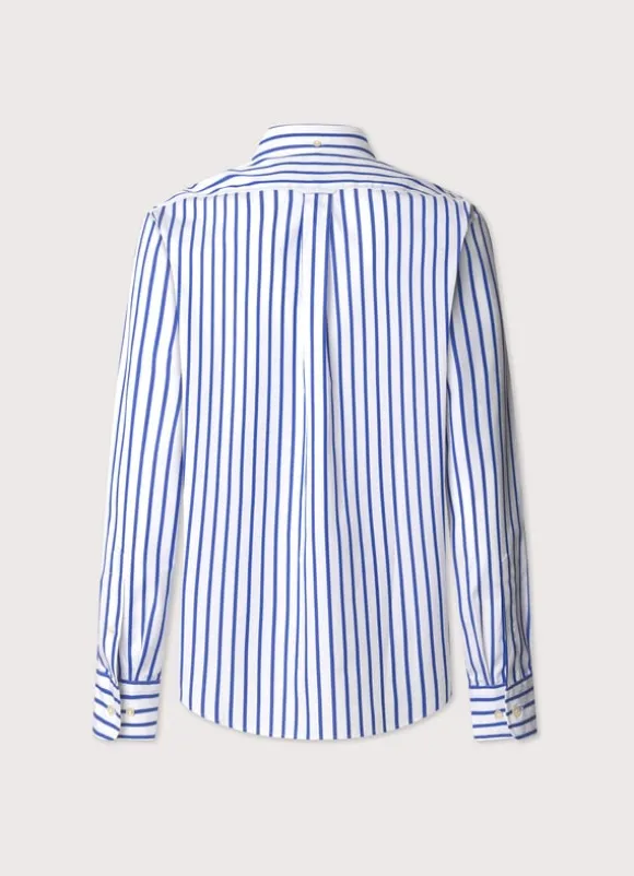 regular fit awning striped poplin shirt