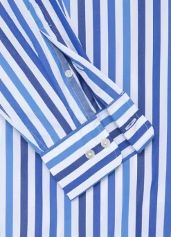 regular fit awning striped poplin shirt