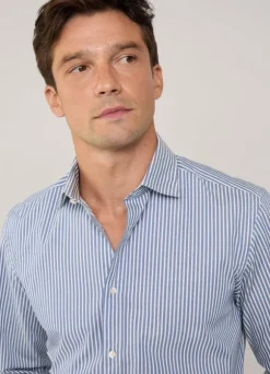 regular fit banker striped twill shirt