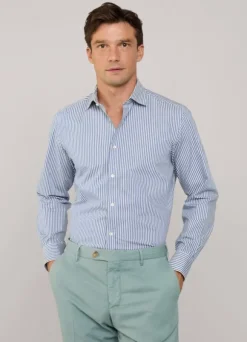 regular fit banker striped twill shirt