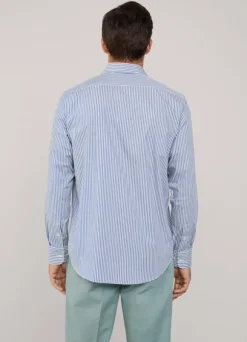 regular fit banker striped twill shirt