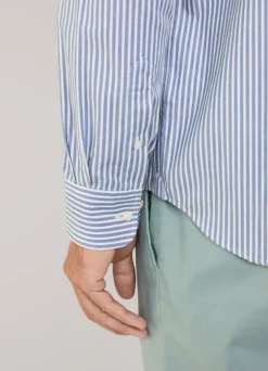 regular fit banker striped twill shirt