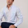 regular fit bayadere striped oxford shirt