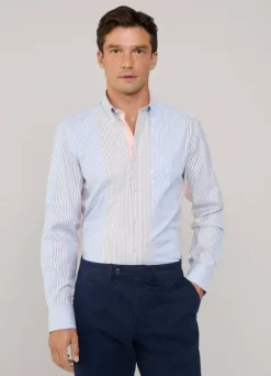 regular fit bayadere striped oxford shirt