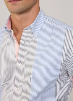 regular fit bayadere striped oxford shirt