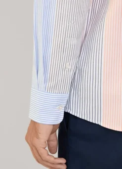 regular fit bayadere striped oxford shirt