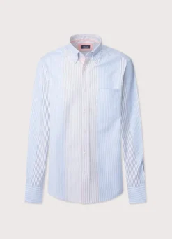 regular fit bayadere striped oxford shirt