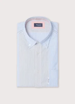 regular fit bayadere striped oxford shirt