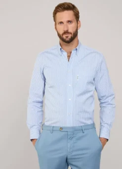 regular fit bengal striped poplin shirt