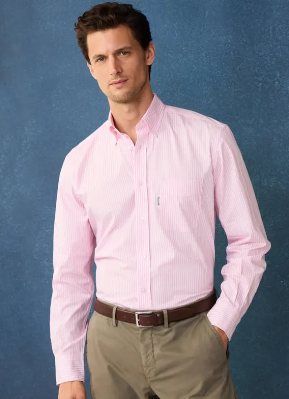 regular fit bengal striped poplin shirt