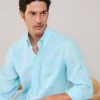 regular fit bengal striped linen shirt