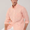 regular fit bengal striped linen shirt
