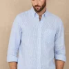 regular fit bengal striped linen shirt