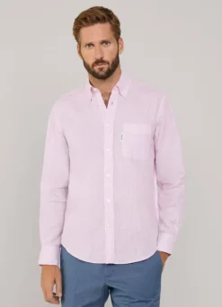 regular fit bengal striped linen shirt