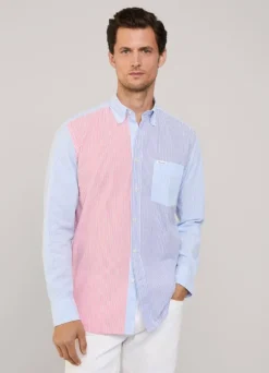 regular fit bengal striped seersucker shirt