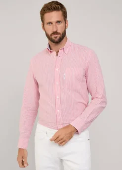 regular fit bengal striped seersucker shirt