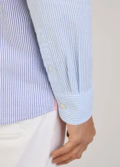 regular fit bengal striped seersucker shirt
