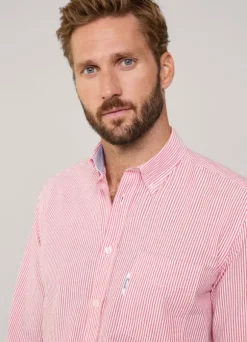 regular fit bengal striped seersucker shirt