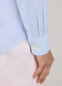 regular fit bengal striped seersucker shirt