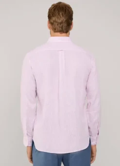 regular fit bengal striped linen shirt