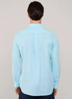 regular fit bengal striped linen shirt