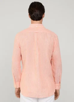 regular fit bengal striped linen shirt