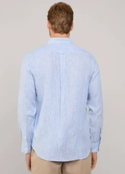 regular fit bengal striped linen shirt