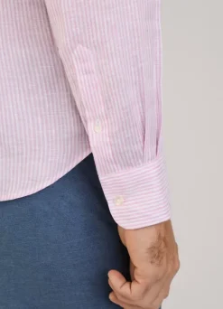 regular fit bengal striped linen shirt