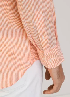 regular fit bengal striped linen shirt