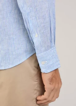 regular fit bengal striped linen shirt