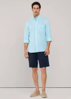 regular fit bengal striped linen shirt
