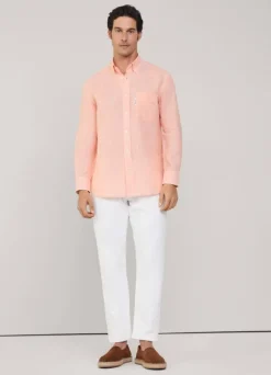 regular fit bengal striped linen shirt